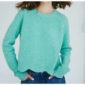 NEW AUTUMN CASHMERE scalloped shaker sweater in pond